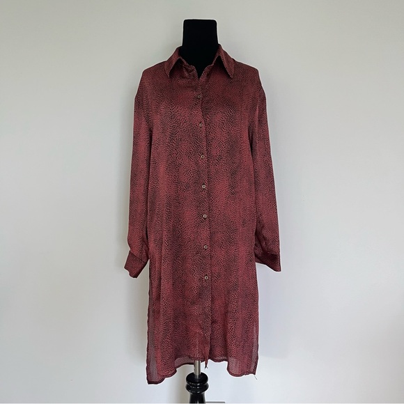 Zara red leopard print dress. Size small NWOT - Picture 2 of 16